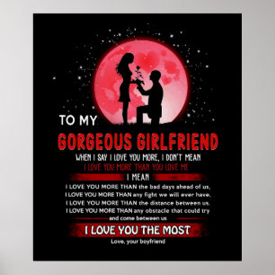 Personalized To My Gorgeous Girlfriend Poster