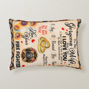 Personalized To My Gorgeous Wife Sunflower Blanket Accent Pillow