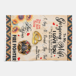Personalized To My Gorgeous Wife Sunflower Blanket Kitchen Towel
