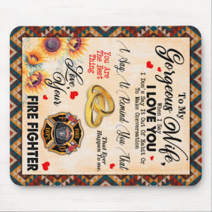 Personalized To My Gorgeous Wife Sunflower Blanket Mouse Pad