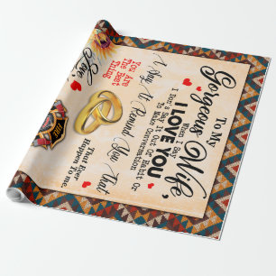 Personalized To My Gorgeous Wife Sunflower Blanket Wrapping Paper