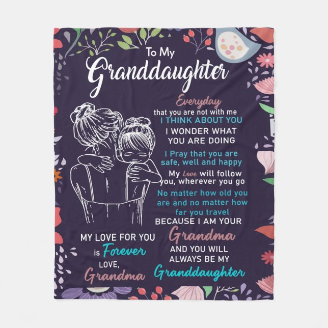 Personalized To My Granddaughter Blanket (Front)