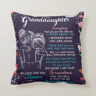 Personalized To My Granddaughter Blanket Throw Pillow