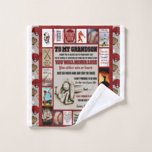 Personalized To My Grandson From Grandma Blanket Wash Cloth