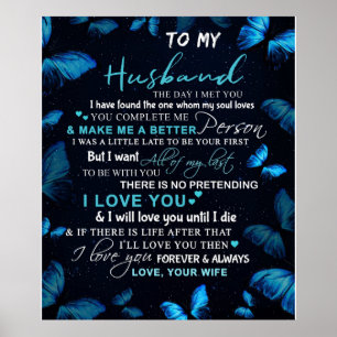 Personalized To My Husband Butterfly From Wife Poster