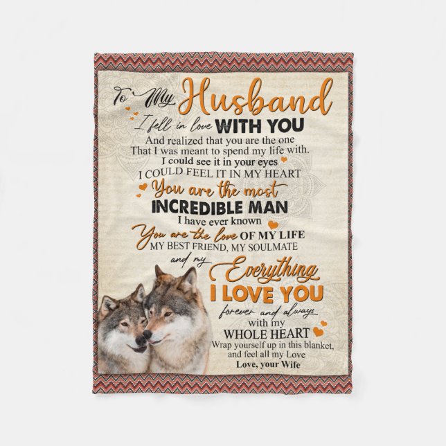 Personalized To My Husband From Wife Poster, Fleece Blanket (Front)