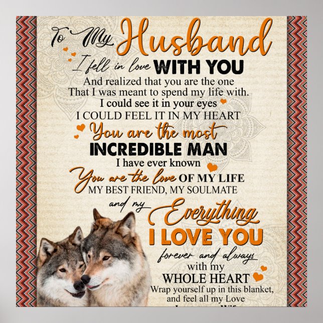 Personalized To My Husband From Wife Poster, Poster (Front)