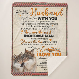 Personalized To My Husband From Wife Poster, Sherpa Blanket
