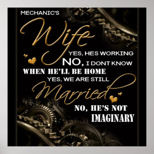 Personalized To My Mechanic's Wife, Married Blanke Poster