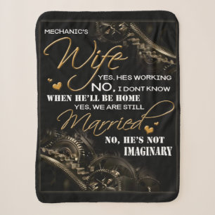 Personalized To My Mechanic's Wife, Married Blanke Sherpa Blanket