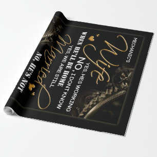 Personalized To My Mechanic's Wife, Married Blanke Wrapping Paper