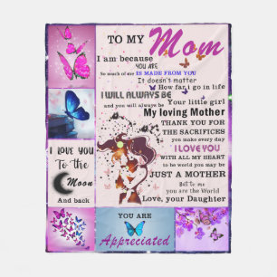 Personalized To My Mom From Daughter Fleece Blanket