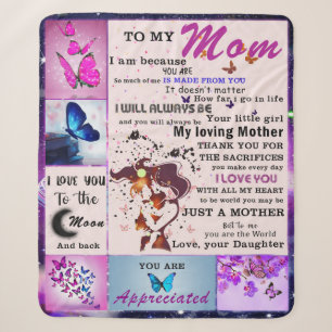 Personalized To My Mom From Daughter Sherpa Blanket