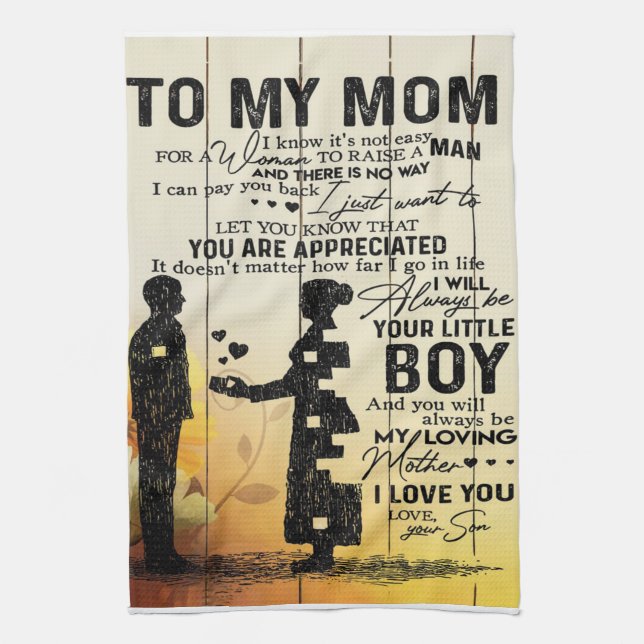 Personalized To My Mom From Son| Birthday Mom Gift Kitchen Towel (Vertical)