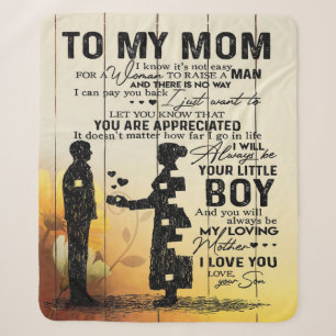 Personalized To My Mom From Son  Birthday Mom Gift Sherpa Blanket