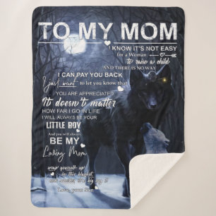 Personalized To My Mom From Son, Sherpa Blanket