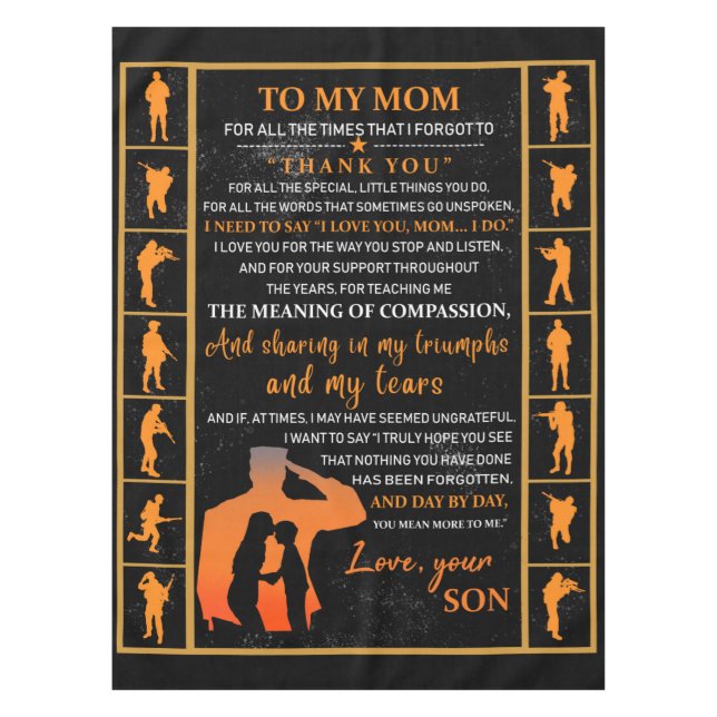 Personalized To My Mom From Son, Tablecloth (Front)