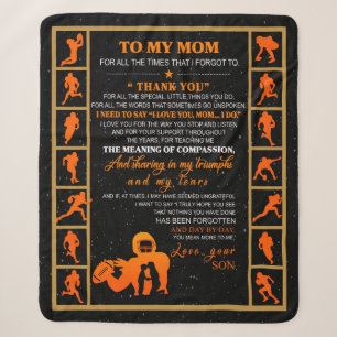 Personalized To My Mom From Your Son Baseball Play Sherpa Blanket