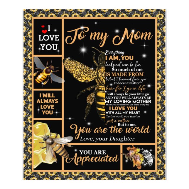 Personalized To My Mom Love From Daughter Bee Photo Print (Front)