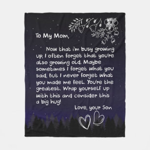 Personalized To My Mom Love Letter From Son Fleece Blanket