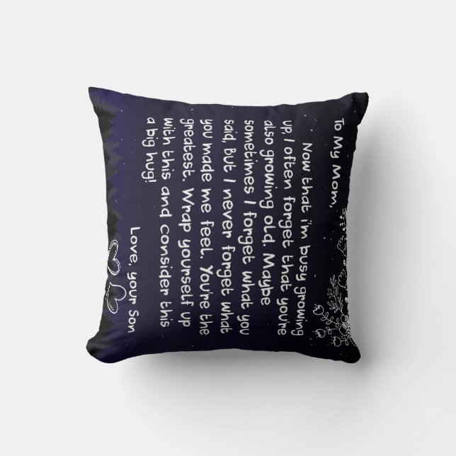 Personalized To My Mom Love Letter From Son Person Throw Pillow (Front)