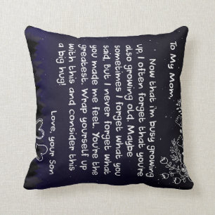 Personalized To My Mom Love Letter From Son Person Throw Pillow