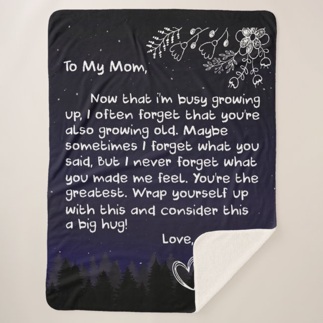 Personalized To My Mom Love Letter From Son Sherpa Blanket (Front)