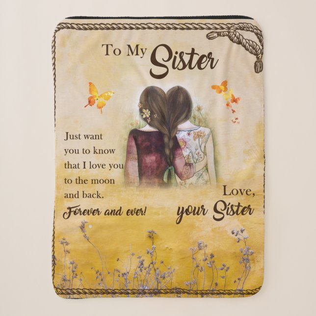 Personalized to My Sister Blanket (Front)