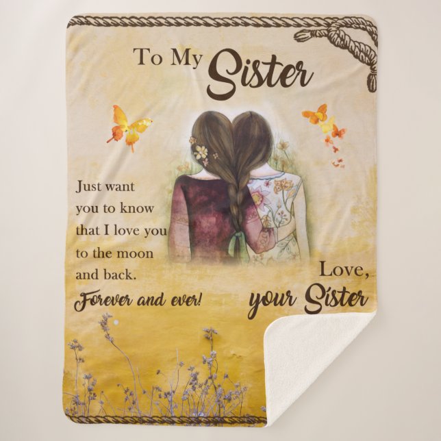 Personalized to My Sister Blanket (Front)