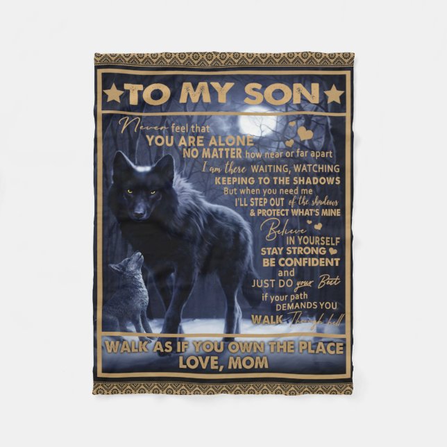 Personalized To My Son Birthday Gift, Fleece Blanket (Front)