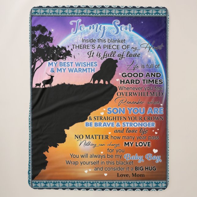 Personalized To My Son, Letter From Mom Blanket (Front)