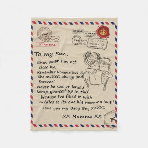 Personalized To My Son, Letter From Mom Blanket, Fleece Blanket