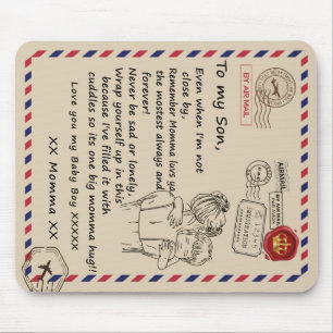 Personalized To My Son, Letter From Mom Blanket Mouse Pad