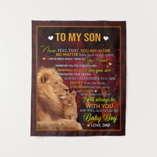 Personalized To My Son Lion, Love Letter From Dad Tapestry