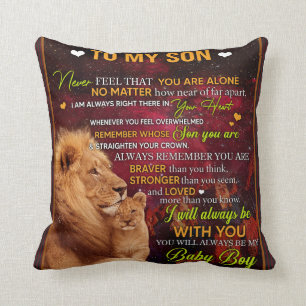 Personalized To My Son Lion, Love Letter From Dad Throw Pillow