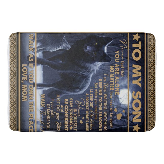 Personalized To My Son, Son Birthday Gift Bath Mat (Front)