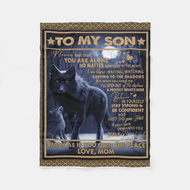 Personalized To My Son, Son Birthday Gift Fleece Blanket (Front)
