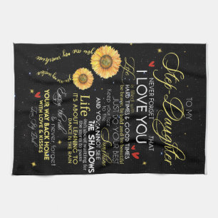 Personalized To My Step-Daughter Blanket Kitchen Towel