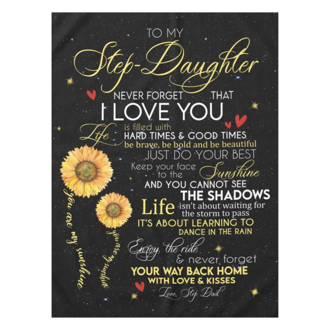 Personalized To My Step-Daughter Blanket Tablecloth (Front)