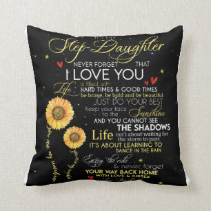 Personalized To My Step-Daughter Blanket Throw Pillow