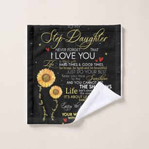 Personalized To My Step-Daughter Blanket Wash Cloth