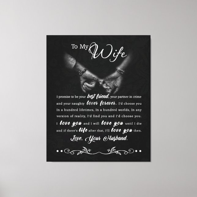 Personalized To My Wife Blanket Canvas Print (Front)