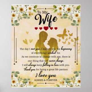 Personalized To My Wife Blanket Poster