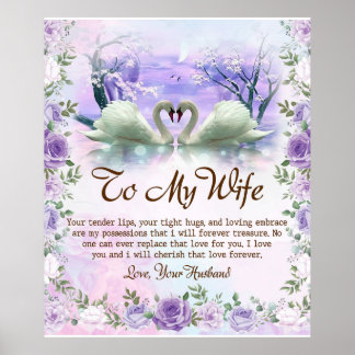 Personalized To My Wife Blanket Poster