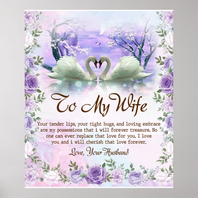 Personalized To My Wife Blanket Poster (Front)