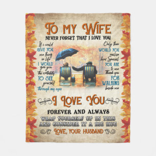 Personalized To My Wife From Husband Never Forget Fleece Blanket