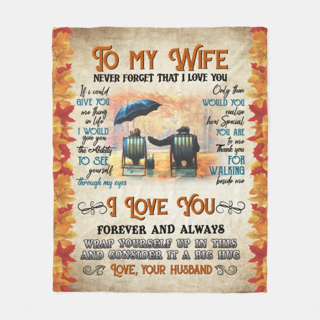 Personalized To My Wife From Husband Never Forget Fleece Blanket (Front)