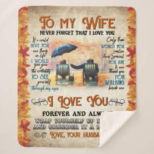 Personalized To My Wife From Husband Never Forget Sherpa Blanket