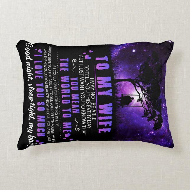 Personalized To My Wife, Letter From Husband Blank Accent Pillow (Front)