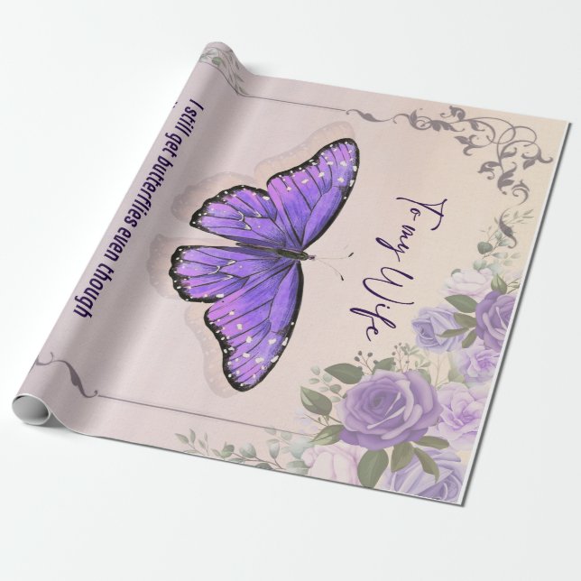 Personalized To My Wife | Love Letter From Husband Wrapping Paper (Unrolled)